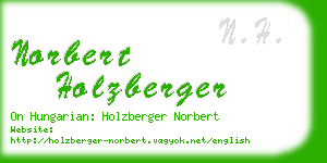 norbert holzberger business card